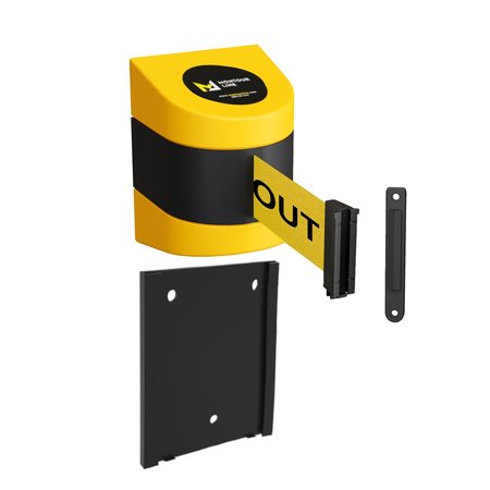 MONTOUR LINE Retr. Belt Barrier Yellow Removable Wall Mount, 15ft. Dange..Belt (F) WMX140-YW-DANGEYB-RM-S-150